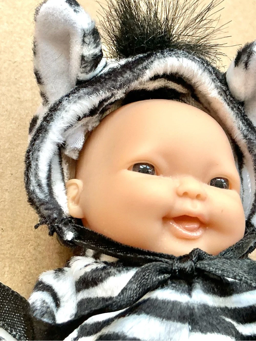 Berenguer baby doll 5” wearing zebra costume cute